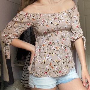 Floral off the shoulder top